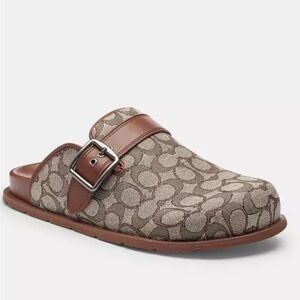 Coach Brown Monogram Clogs